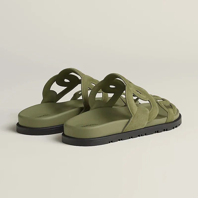 HERMES Extra Green Slippers