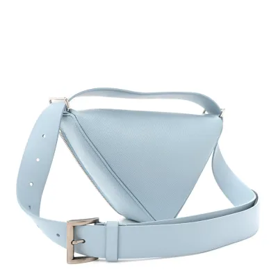 Prada Medium Triangle Shoulder Belt Bag Astrale Saffiano Leather Silver Hardware