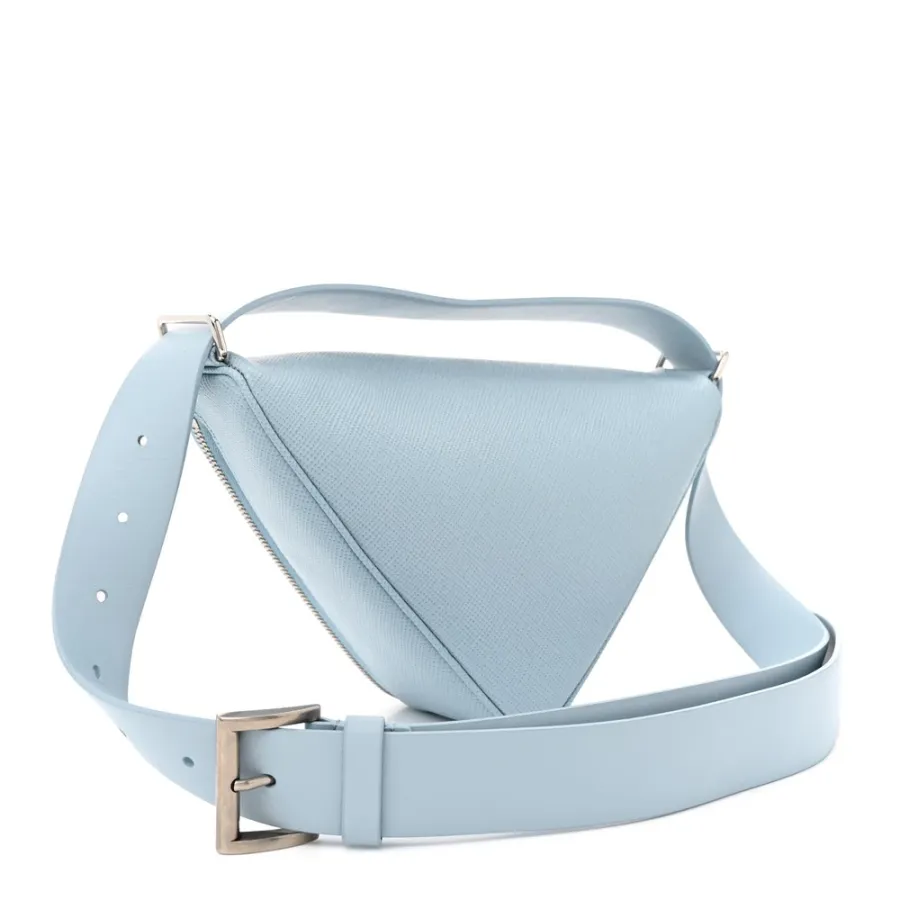 Prada Medium Triangle Shoulder Belt Bag Astrale Saffiano Leather Silver Hardware
