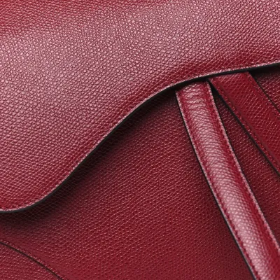 Dior Medium Saddle Bag Red Grained Calfskin Leather Brass Hardware
