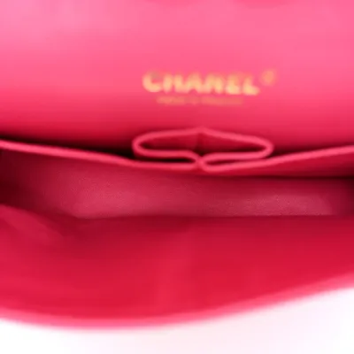 Grade Chanel Double Flap Medium Fuchsia Bag