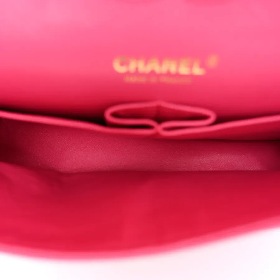 Grade Chanel Double Flap Medium Fuchsia Bag