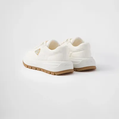 PRADA white lIvory color leather sneakers