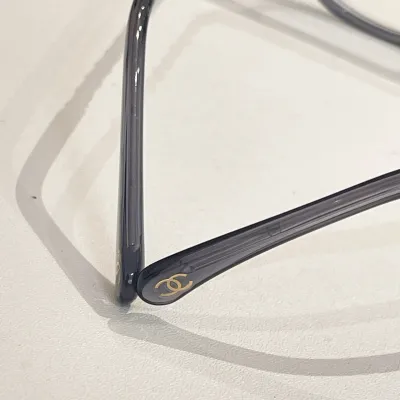 CHANEL transparent square frame glasses silver color size 53口19-145