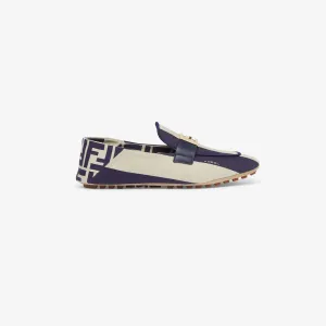 FENDI Blue canvas loafers