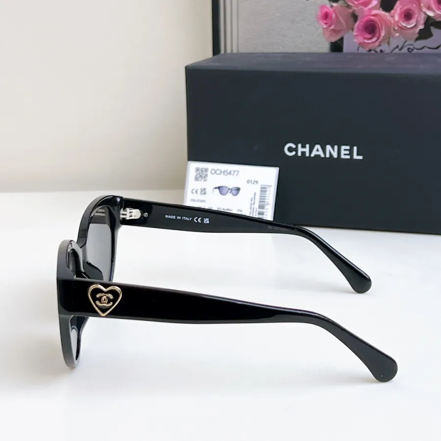 CHANEL glasses black gold color size 55口16-140