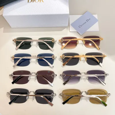 DIOR square gold frame glasses green/blue/purple/black/tawny/coffee/brown gold/black gold color Size 56口17-140