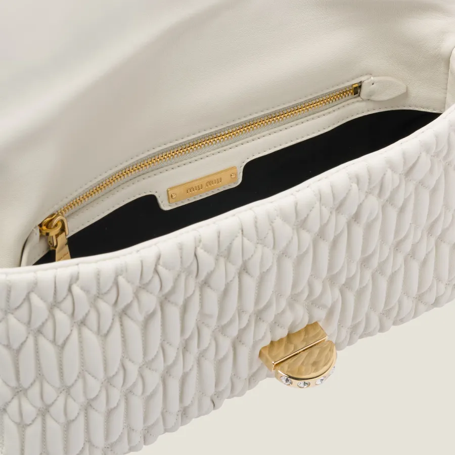 Miu Miu Quilted Lambskin Leather white Evening Bags