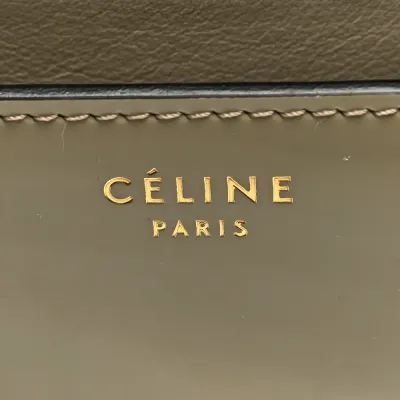 Celine Medium Classic Box Flap Bag Quartz Spazzolato Calfskin Leather Gold Hardware