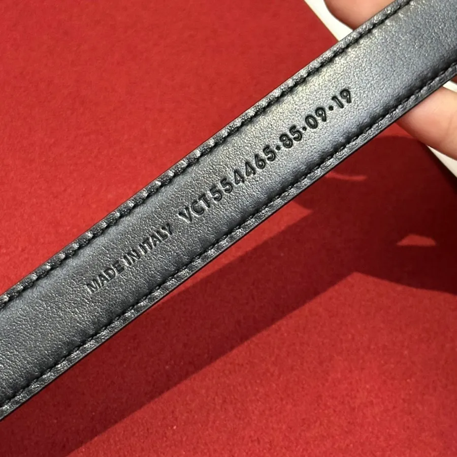 Saint Laurent Cassandre Belt In Black/White/Beige/Pink/Brown Smooth Calfskin With Gold Hardware 20mm