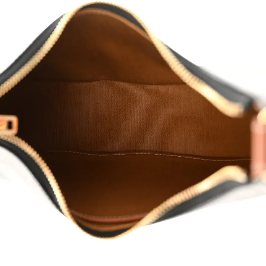 Celine Medium Ava Shoulder Bag Tan Triomphe Canvas & Calfskin Leather Gold Hardware