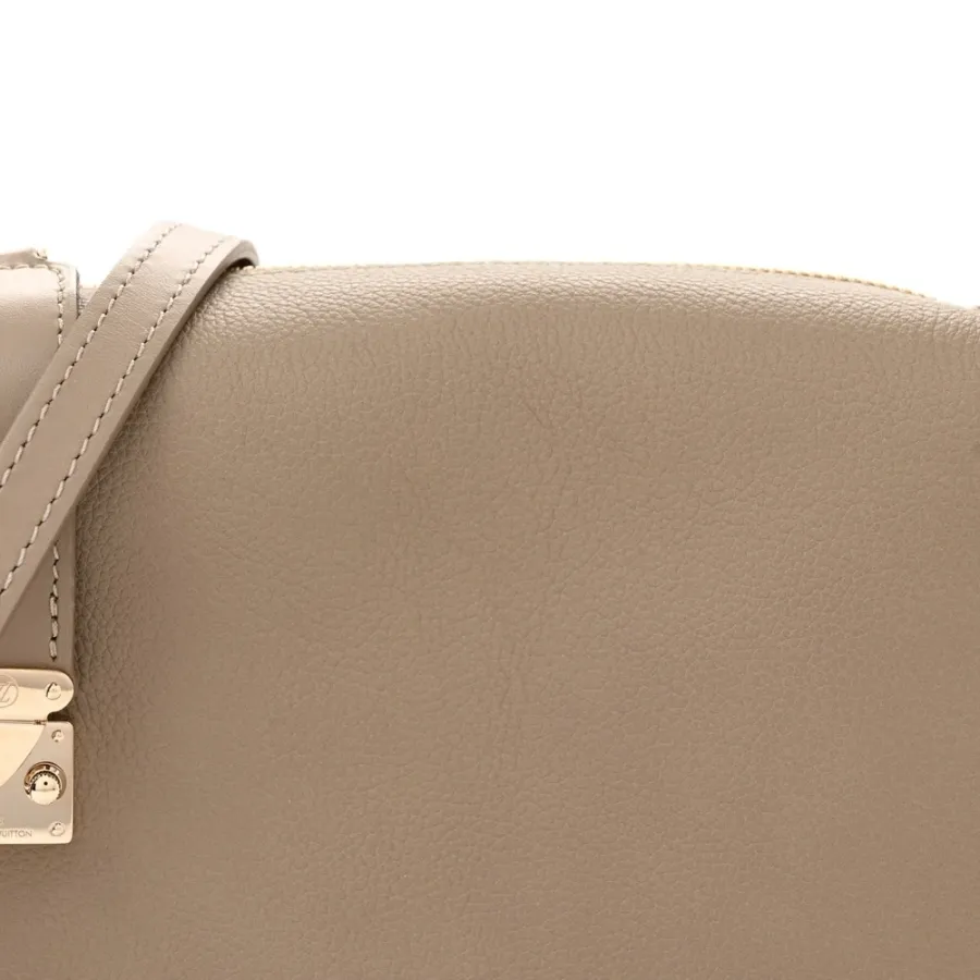 Louis Vuitton Side Trunk MM Taupe Calfskin Leather Gold Hardware