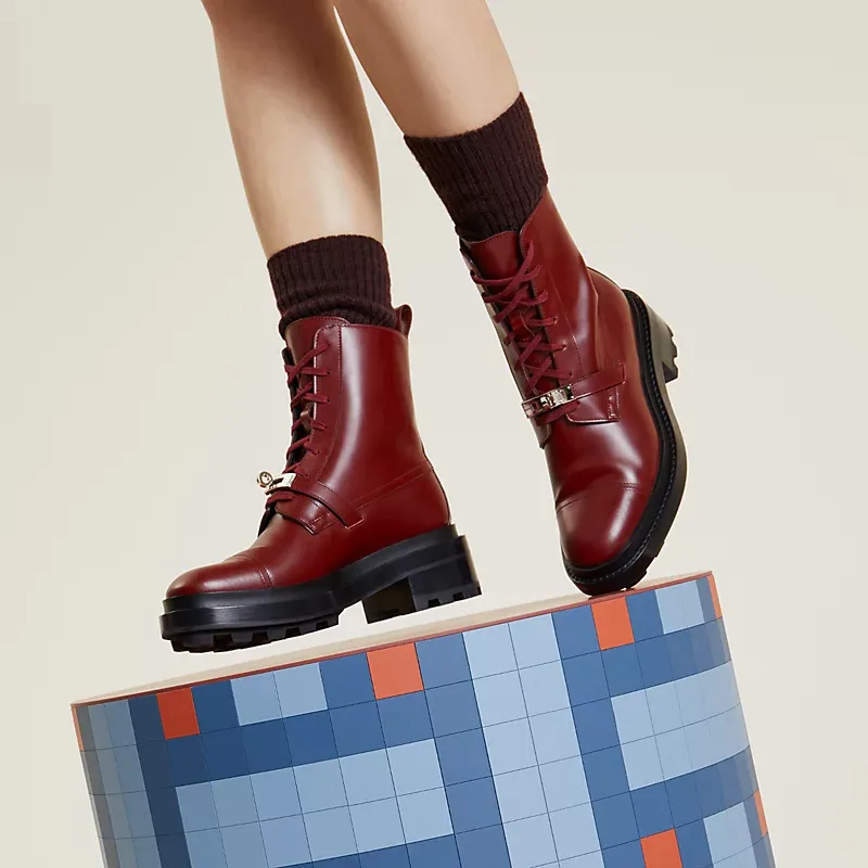 HERMES Funk Red ankle boots