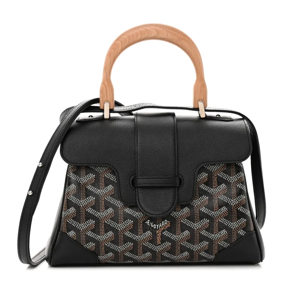 Goyard Mini Saigon Black Goyardine Canvas Silver Hardware