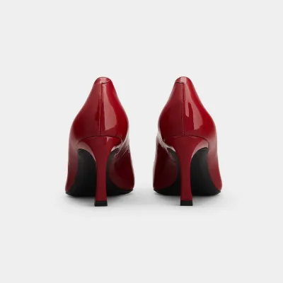 Roger Vivier Trompette Pumps High Heels In Red Patent Leather With Metal Buckle (Heel Height 7cm)