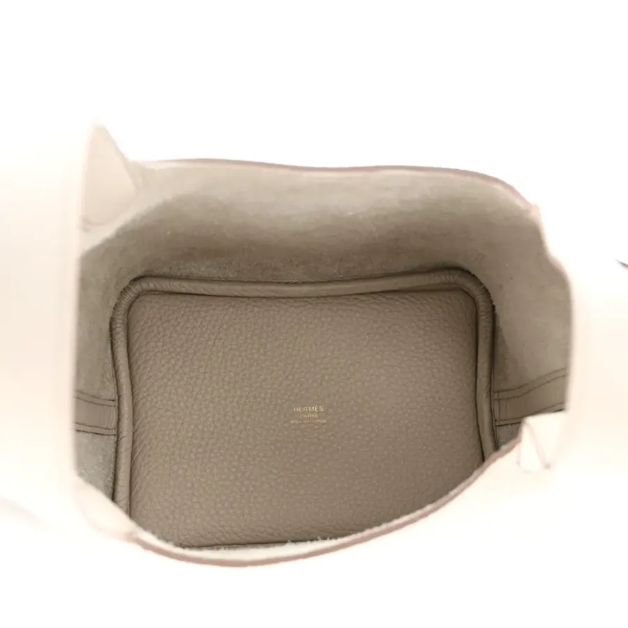 Hermès Picotin Lock 18 PM Béton Taurillon Clemence Leather Gold Hardware
