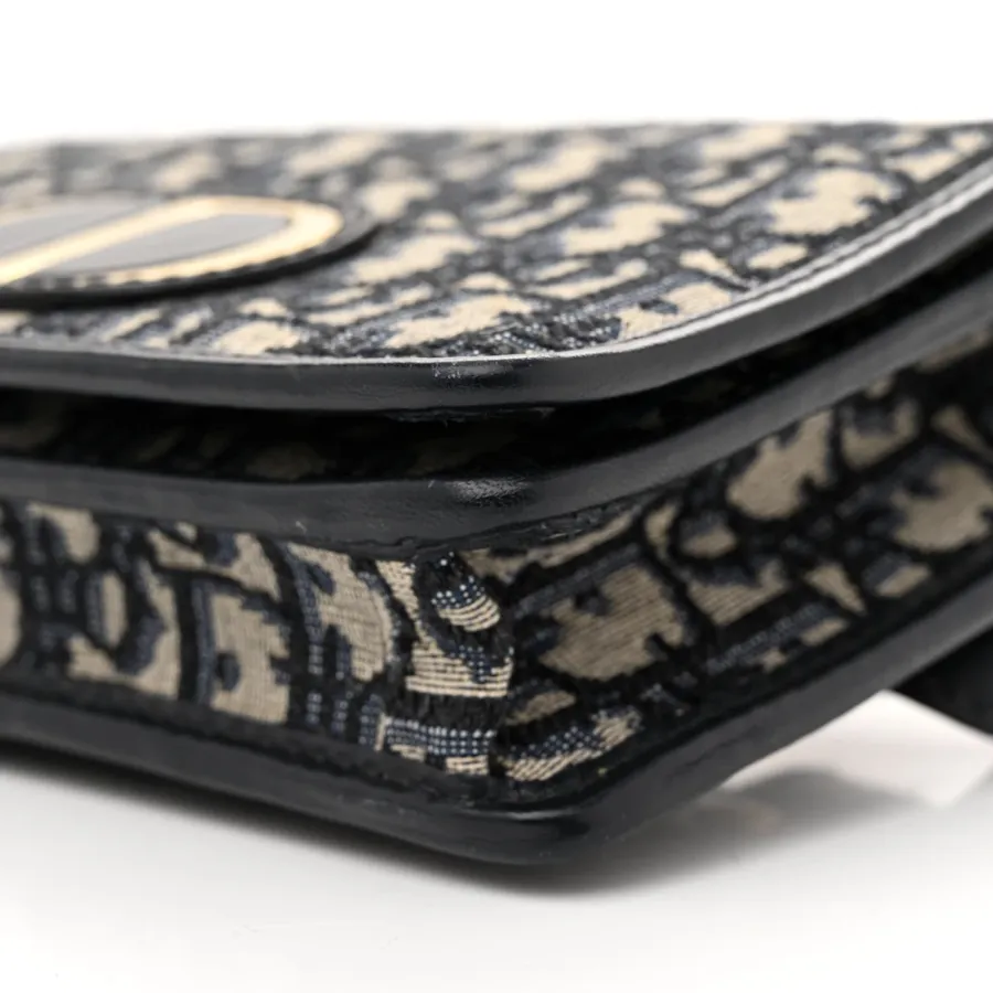 Dior Small Montaigne 30 2-in-1 Pouch Blue Oblique Canvas Gold Hardware