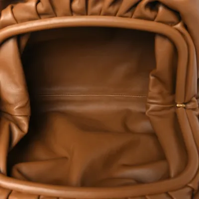 Bottega Veneta Oversized The Pouch Clutch Cammello Smooth Butter Calf Leather
