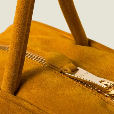 Miu Miu Beau Suede Leather Yellow Top-Handle Bags