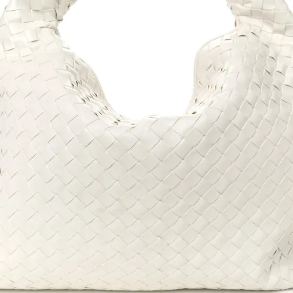 Bottega Veneta Large Intrecciato Hop White Nappa Leather - Image 8