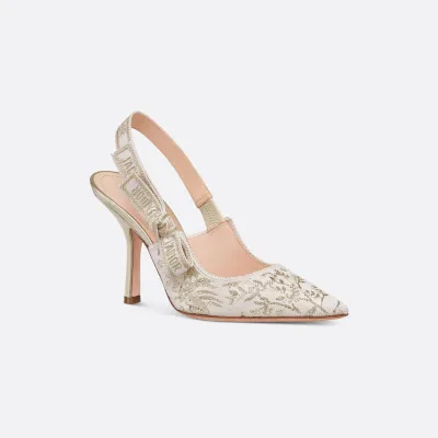 Dior open heel heels beige high heels shoes