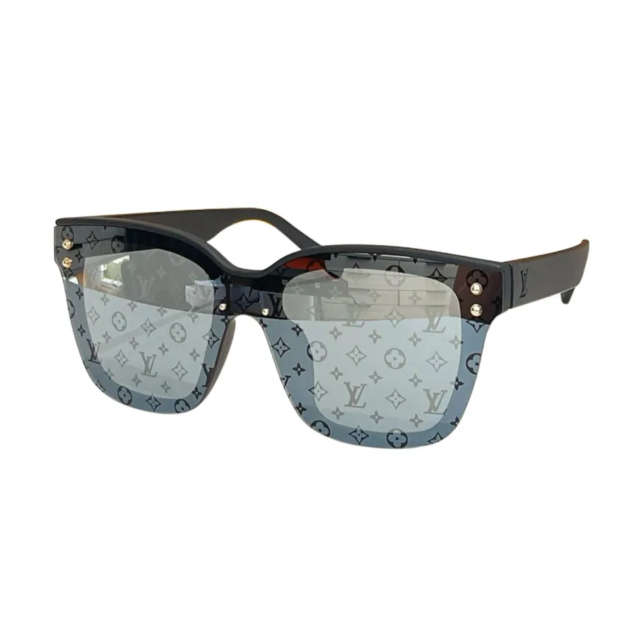 Louis Vuitton square black frame glasses rainbow/blue/tawny/eggplant/black monogram/black color Size 52口22-145