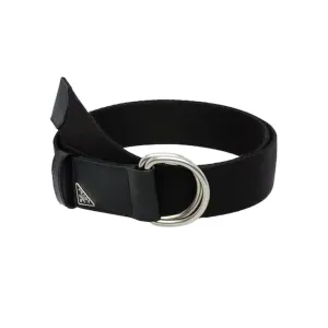 Prada Women' s Woven Belt In Black Nylon With Silver Hardware 35mm