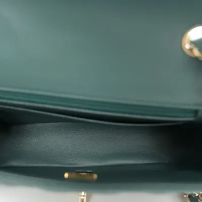 Designer Handbags | Green Quilted Mini Flap