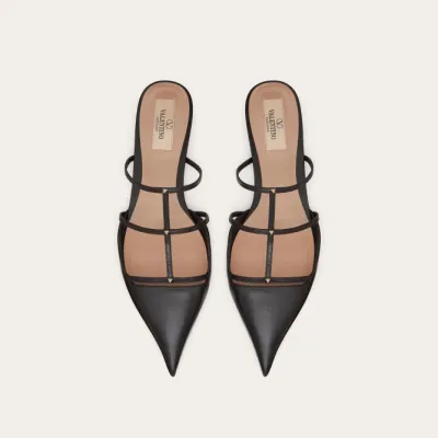 VALENTINO Calfskin micro-heeled Muller shoes (heel 2 cm high)