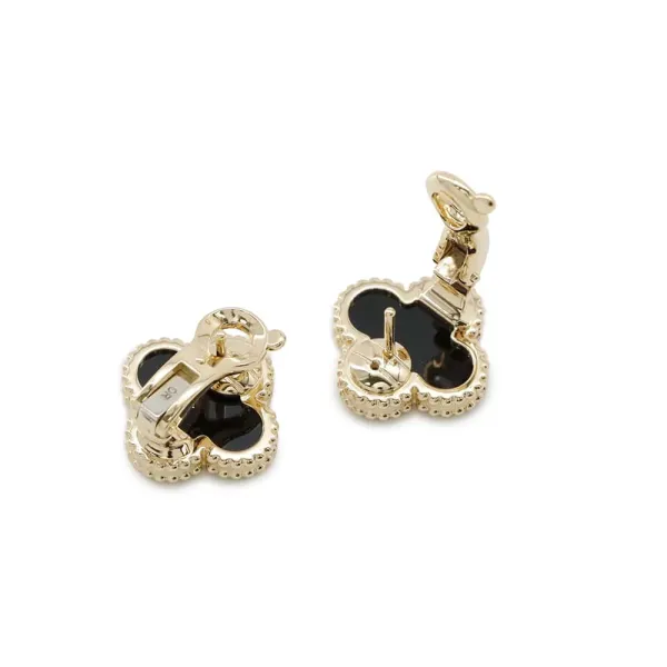 Van Cleef & Arpels Vintage Alhambra Earring Onyx - Image 3