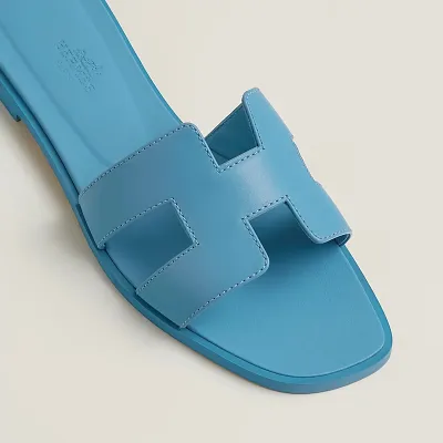 HERMES Oran Blue Slippers