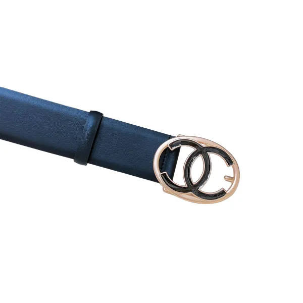 Chanel Women's Oval CC Buckle Belt In Black/Brown/White Calfskin With Gold/Silver Hardware 40mm - Image 2