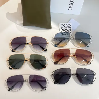 Loewe Pilot glasses green/eggplant/black/brown leopard/blue orange color Size 59口15-143