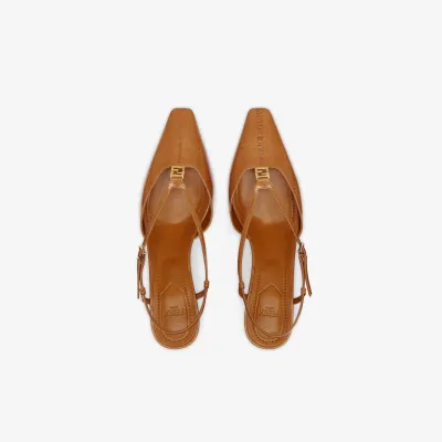 FENDI Beige eel skin low - heeled slingers