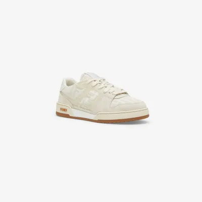 FENDI White suede canvas low-top shoes Sneakers