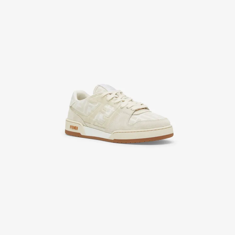FENDI White suede canvas low-top shoes Sneakers
