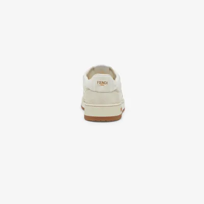 FENDI White suede canvas low-top shoes Sneakers