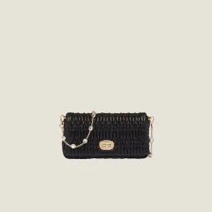 Miu Miu Quilted Lambskin Leather Black Shoulder Bags