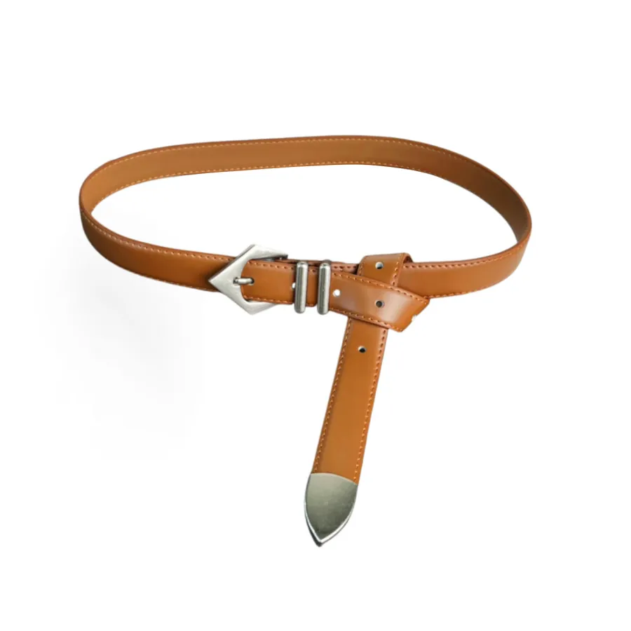 Celine Triangled Buckle Reversible Belt In Brown/Black/Red Calfskin With Gold Hardware 25mm