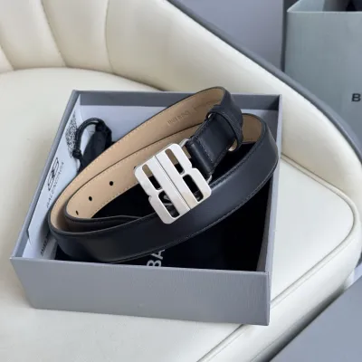 Balenciaga Women's Nano Belt In Red/Black Smooth Calfskin With Gold/Silver Hardware 25mm