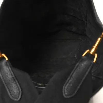 Celine Small Sangle Bucket Bag Black Soft Grained Calfskin Leather Gold Hardware