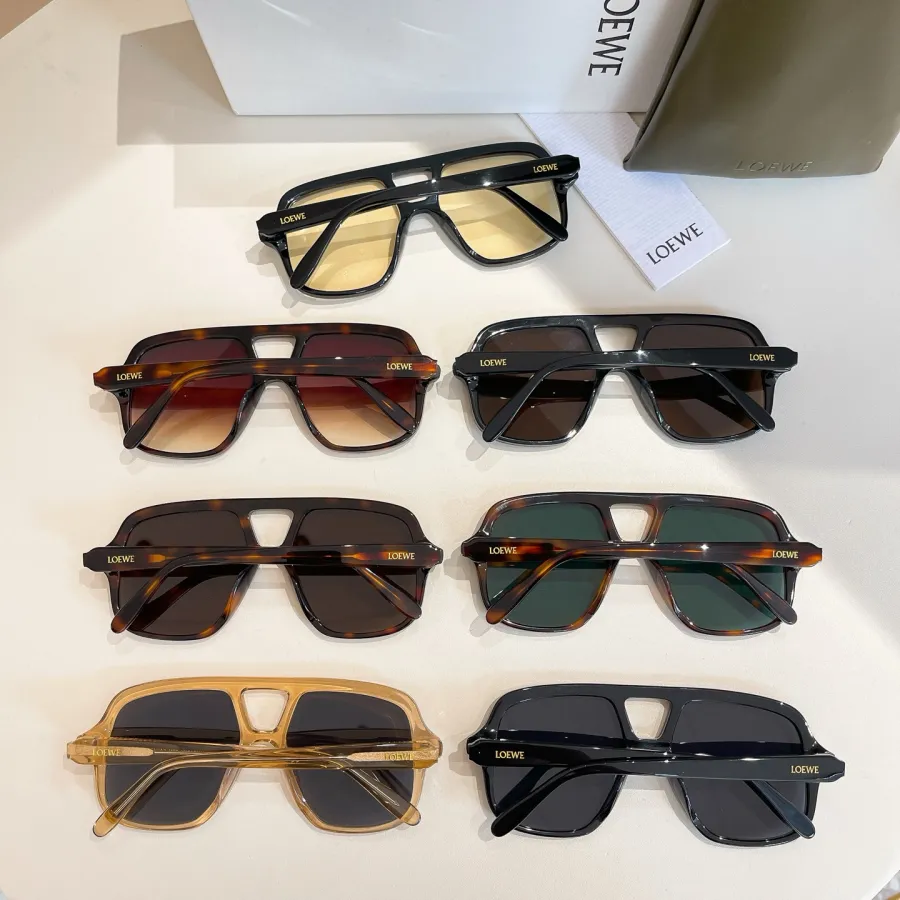Loewe Pilot glasses leopard brown/leopard green/leopard rust/black/tawny/black sepia/black yellow color Size 47口23-145