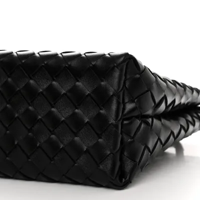 Bottega Veneta Small Intrecciato Andiamo Shoulder Bag Black Nappa Leather Gold Hardware