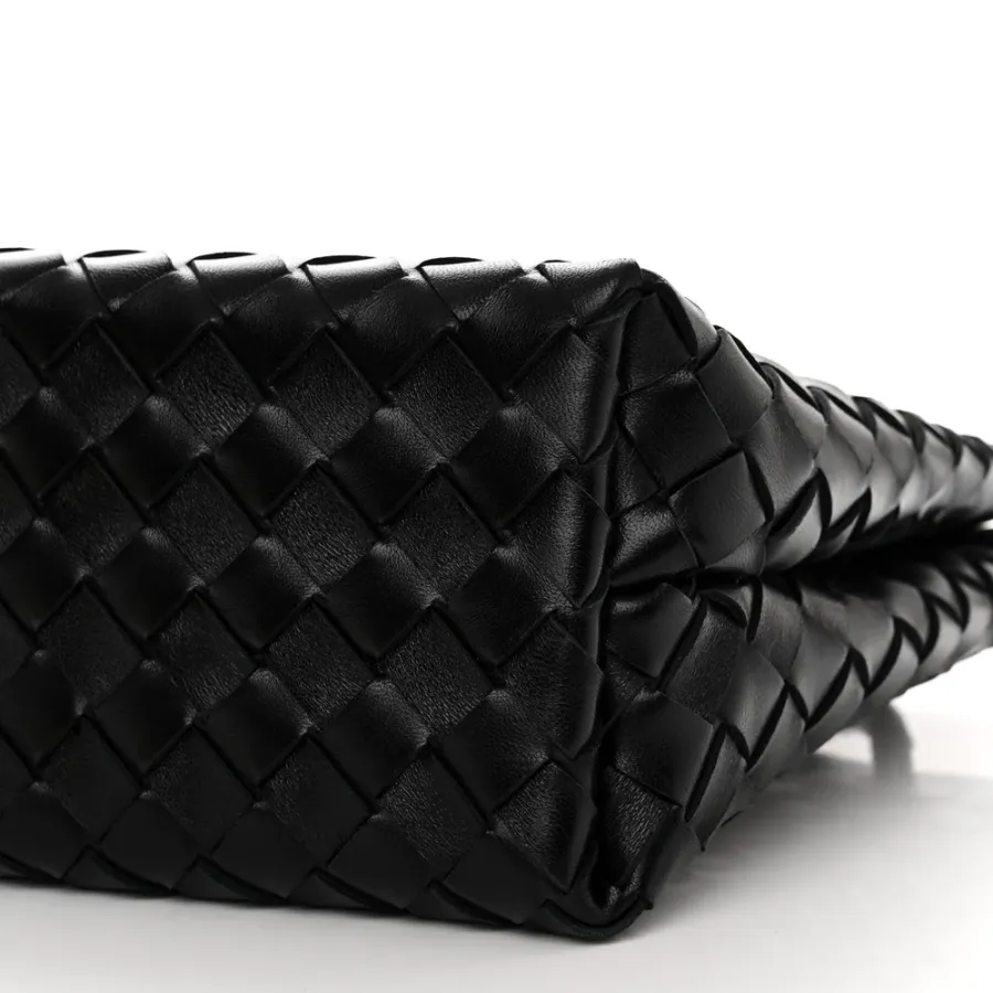 Bottega Veneta Small Intrecciato Andiamo Shoulder Bag Black Nappa Leather Gold Hardware