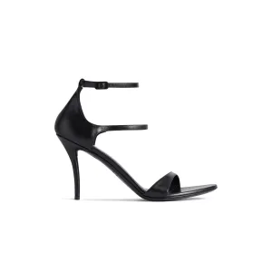 BALENCIAGA HONEY Black pointy 90mm sandals with thin heels
