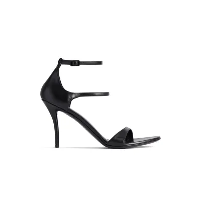 BALENCIAGA HONEY Black pointy 90mm sandals with thin heels