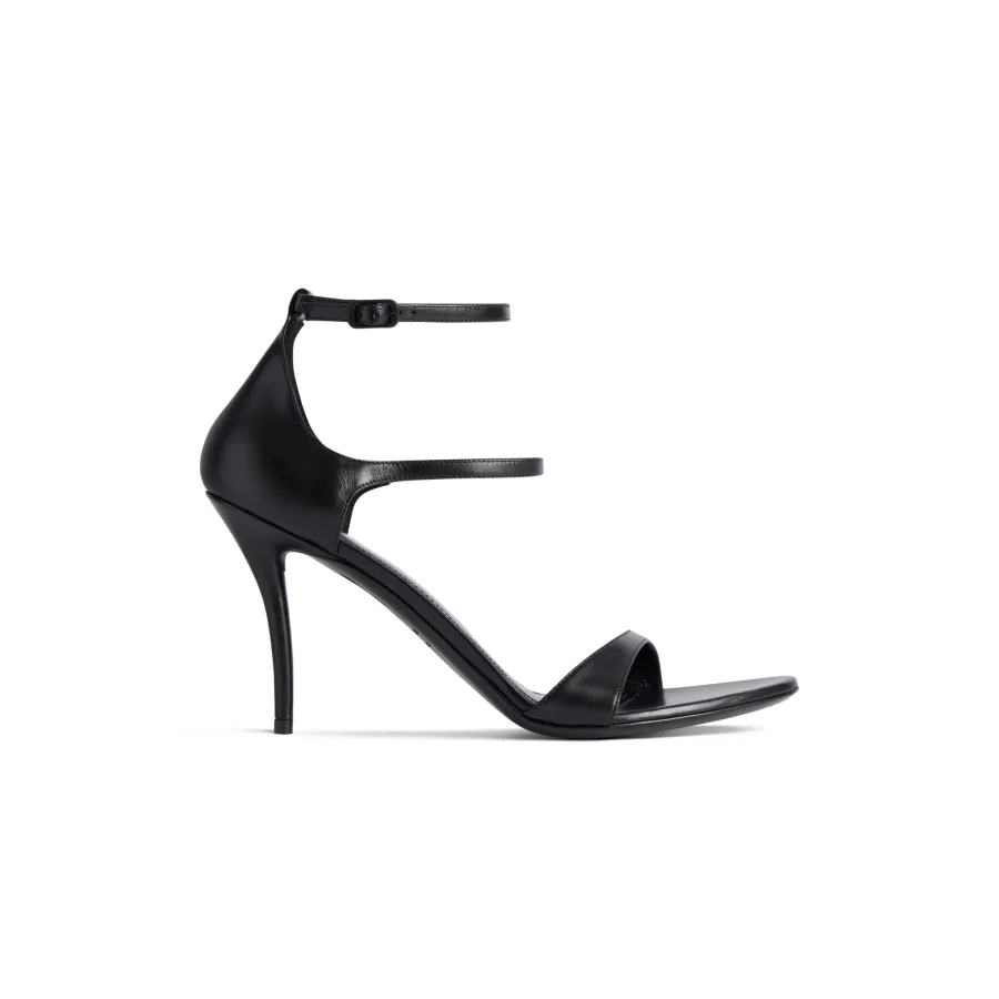 BALENCIAGA HONEY Black pointy 90mm sandals with thin heels