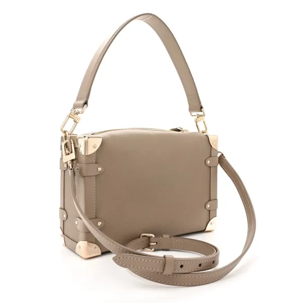 Louis Vuitton Side Trunk MM Taupe Calfskin Leather Gold Hardware - Image 3