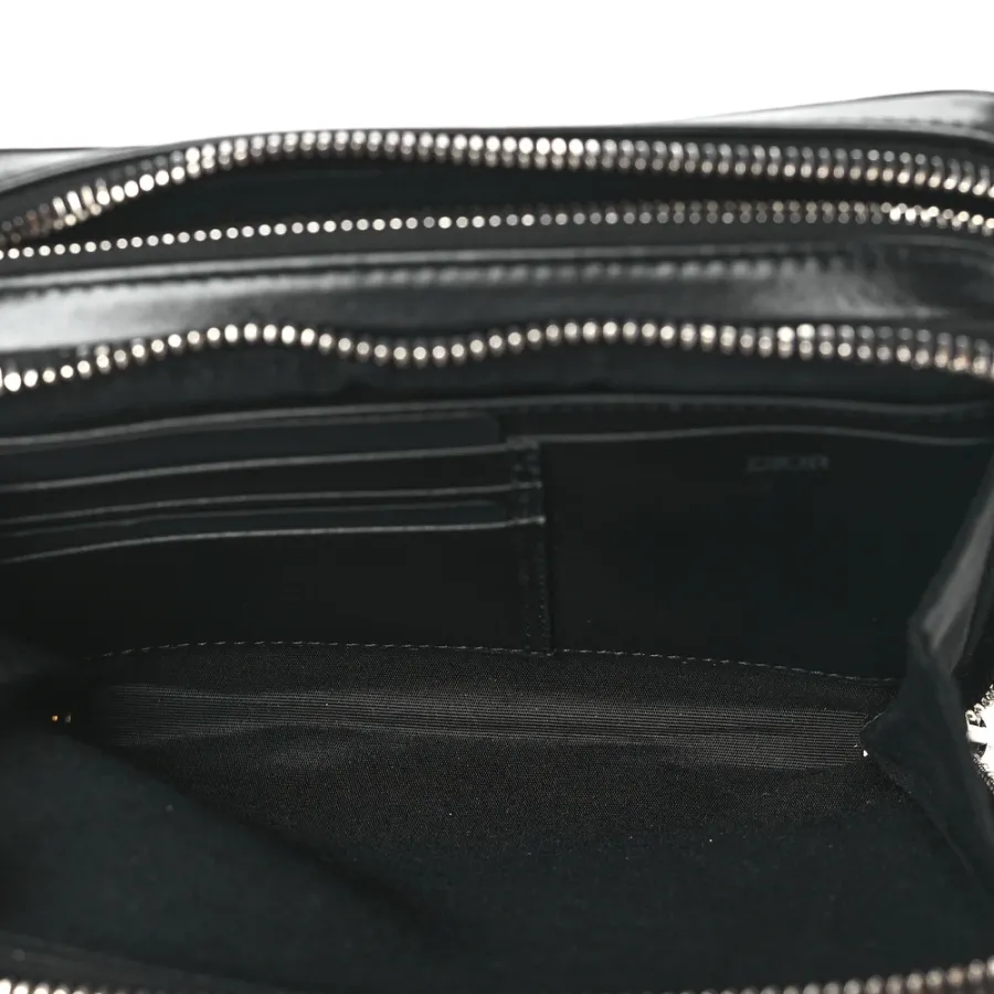 Dior Small Messenger Black Multicolor Galaxy Perforated Oblique Calfskin Leather Silver Hardware