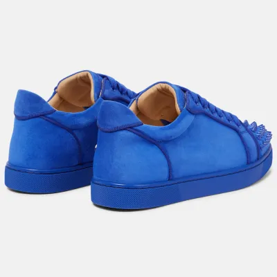 Christian Louboutin Blue Studded suede sneakers